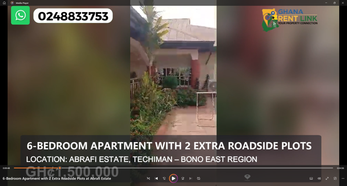 6-Bedroom Apartment with 2 Extra Roadside Plots at Abrafi Estate