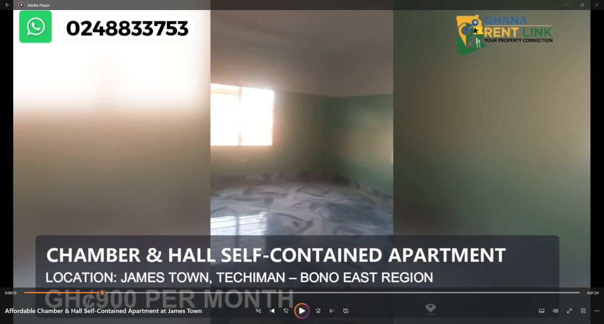 Affordable Chamber & Hall Self-Contained Apartment at James Town