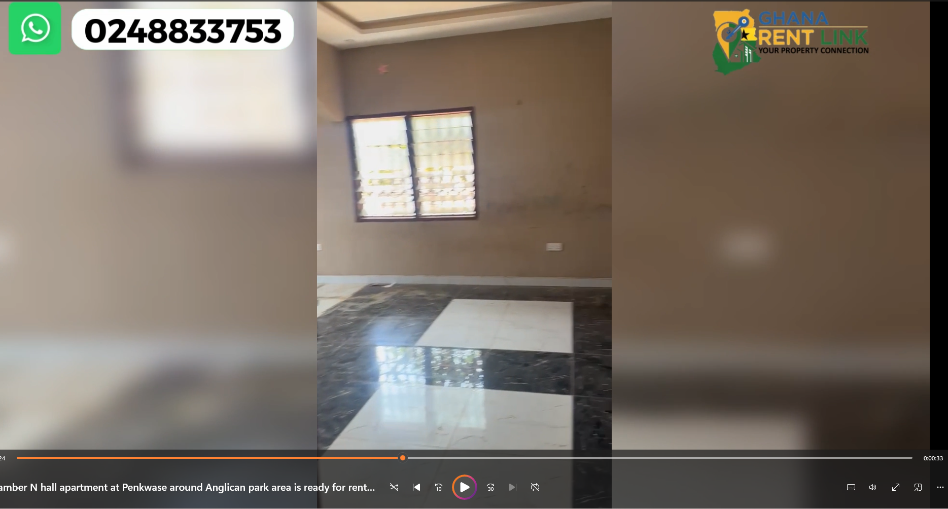 Chamber & Hall Apartment for Rent in Penkwase