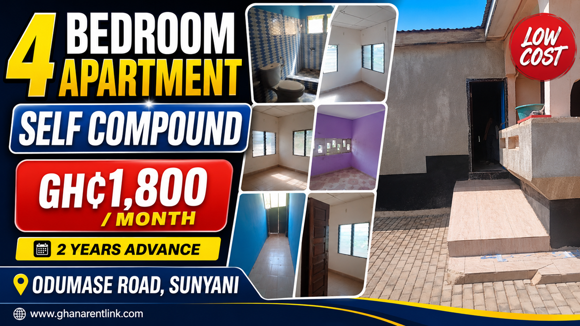 4-Bedroom Self-Compound Apartment for Rent at Odumase Road, Sunyani