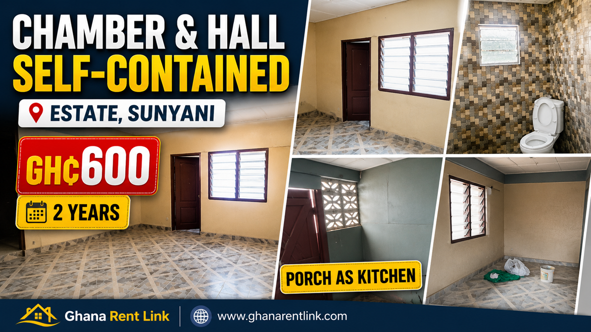 Chamber and Hall Self-Contained for Rent at Estate, Sunyani