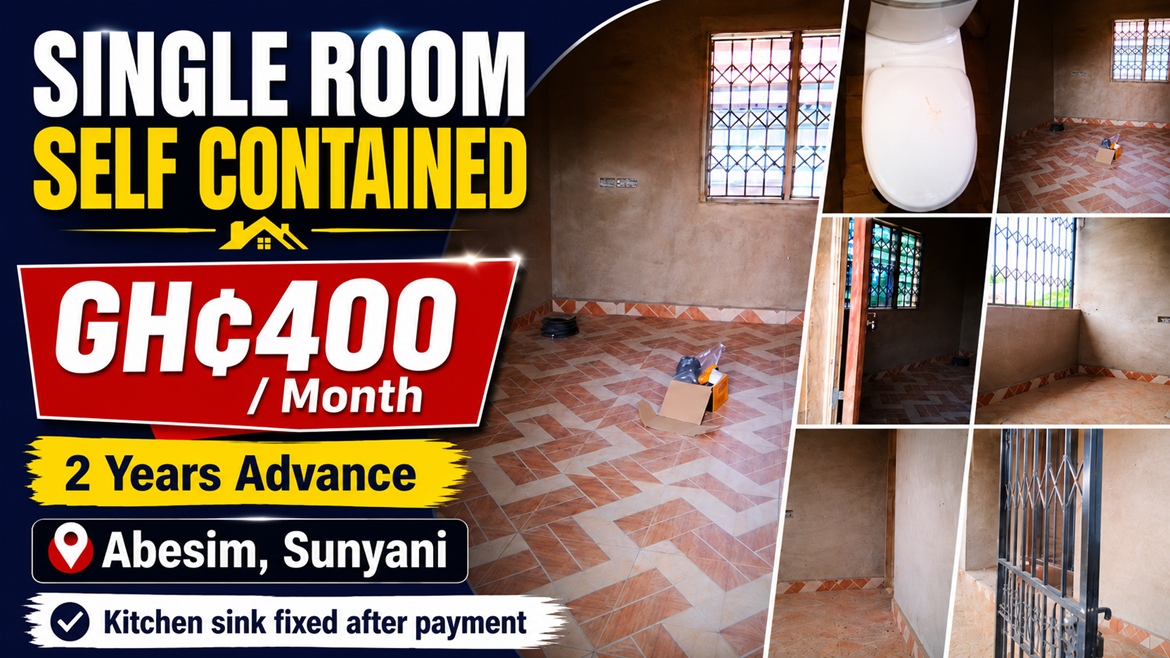 Single Room Self-Contained for Rent at Abesim, Sunyani