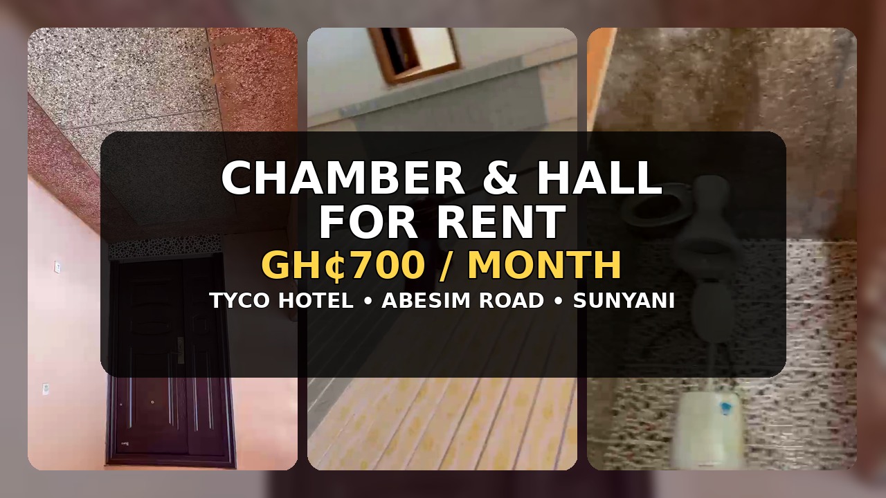 Chamber and Hall for Rent Around Tyco Hotel, Abesim Road, Sunyani