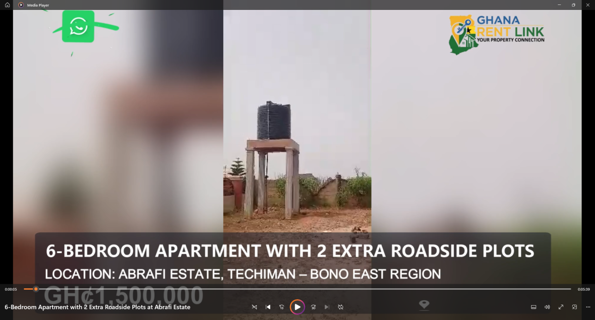 6-Bedroom Apartment with 2 Extra Roadside Plots at Abrafi Estate