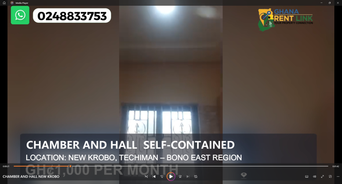 Chamber and Hall Self-Contained for Rent at New Krobo